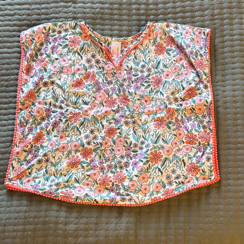 Cat & Jack Floral Kids Swim Coverup - Pink, Orange, Purple
